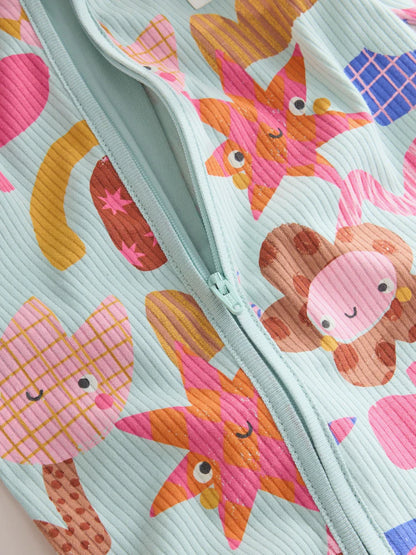 |BabyGirl| Kit Com 3 Macacões De Bebê "Bright Star" com Zíper Bidirecional (0 meses a 3 anos)
