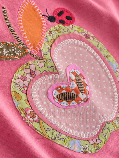 |Girl| Conjunto de Blusa de Manga Longa e Legging Pink Apple (3 meses a 7 anos)