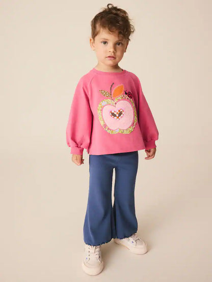 |Girl| Conjunto de Blusa de Manga Longa e Legging Pink Apple (3 meses a 7 anos)