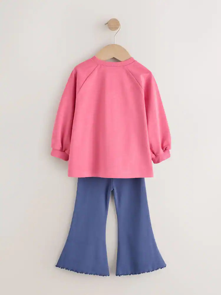 |Girl| Conjunto de Blusa de Manga Longa e Legging Pink Apple (3 meses a 7 anos)
