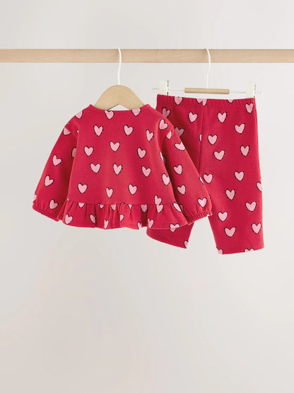 |BabyGirl| Conjunto De 2 Peças Para Bebê: Blusão De Moletom e Calça Jogger (0 meses a 2 anos)