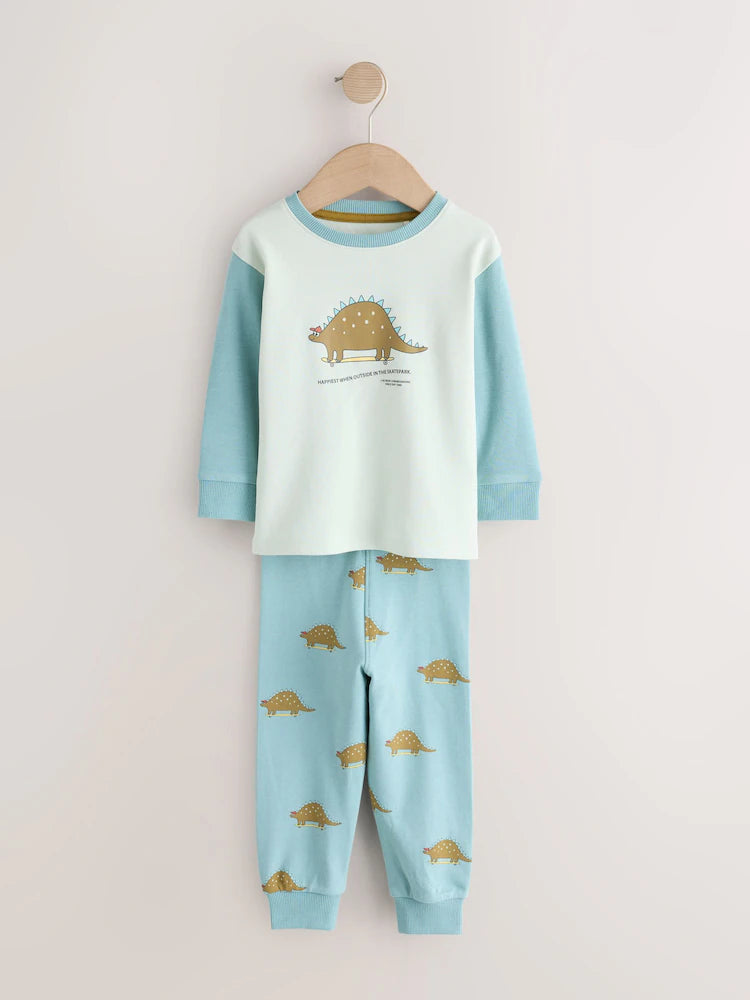 |Boy| Kit com 3 Pijamas Oversized com Estampa de Animais (Azul/Verde) – (9 meses a 10 anos)