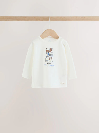 |BabyBoy| Conjunto De 6 Peças Com Estampa De Cachorro Azul: Blusa e Legging wide leg para bebês (0 meses a 2 anos)