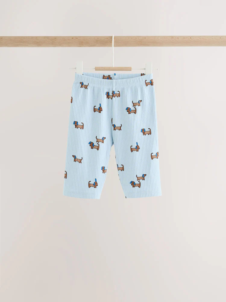 |BabyBoy| Conjunto De 6 Peças Com Estampa De Cachorro Azul: Blusa e Legging wide leg para bebês (0 meses a 2 anos)