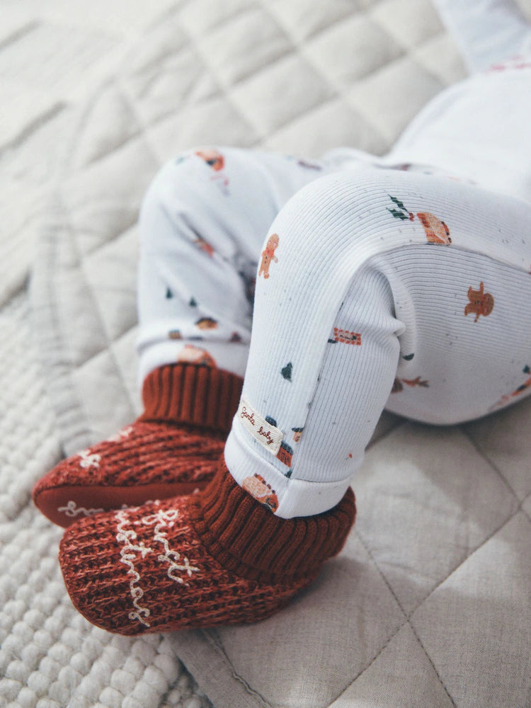 |BabyBoy| Conjunto de Bebê Branco "Meu Primeiro Natal" (Blusa e Legging) – 0 a 18 meses