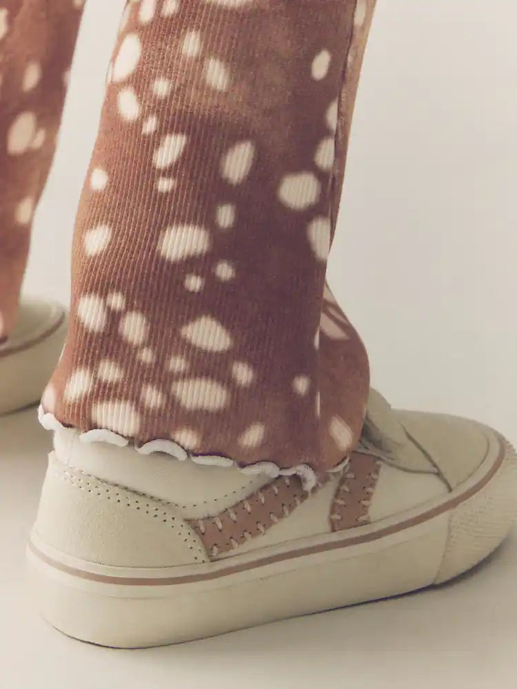 |Girl| Legging Canelada com Estampa de Cervo e Barra Flare (3 meses a 7 anos)