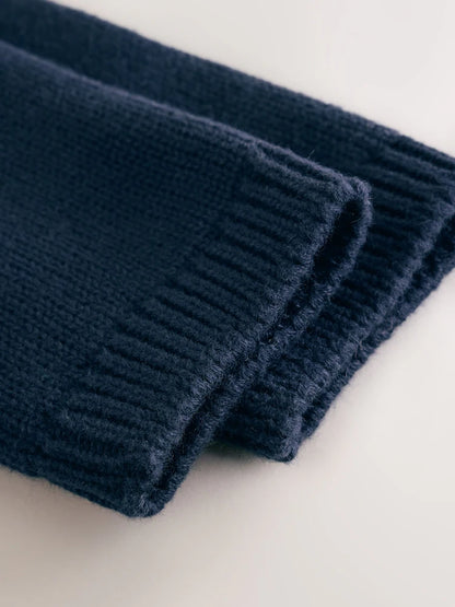 |BabyBoy| Conjunto De Tricô Para Bebê: Blusão Azul-Marinho Com Estampa De Urso e Legging (0 meses a 2 anos)
