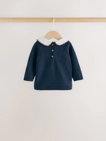 |BabyBoy| Conjunto De Tricô Para Bebê: Blusão Azul-Marinho Com Estampa De Urso e Legging (0 meses a 2 anos)