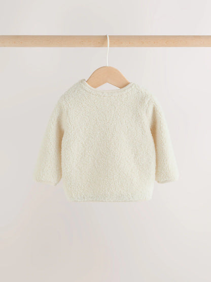 |BabyGirl| Conjunto De Blusa De Fleece e Legging Com Estampa De Rena – Tons Neutros (0 meses a 2 anos)
