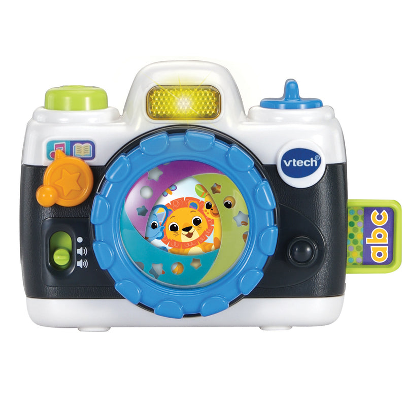 VTech A câmera Snap and Smile gira a lente que faz barulho de clique-claque.