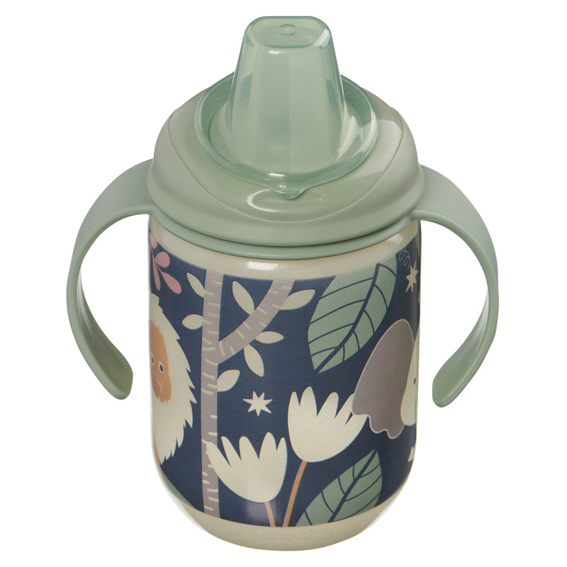 Vital Baby Copo térmico Hydrate Easy Sipper com estampa de selva que brilha no escuro, 350ml