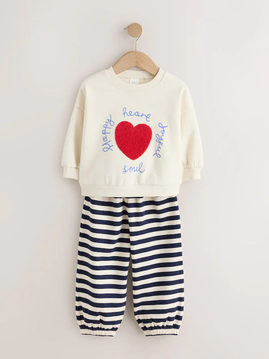 |Girl| Conjunto de Moletom Vermelho e Calça Barrel (Pacote com 2) (3 meses a 7 anos)