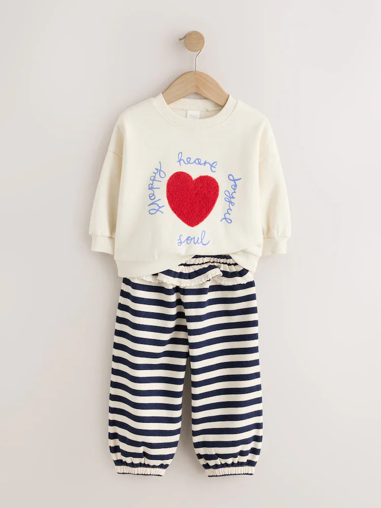 |Girl| Conjunto de Moletom Vermelho e Calça Barrel (Pacote com 2) (3 meses a 7 anos)