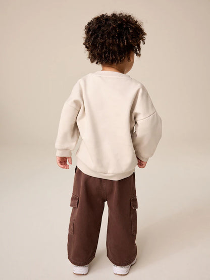 |Boy| Moletom Gola Careca Cor Cru Com Estampa "Daddy's Best Buddy" (3 meses a 7 anos)