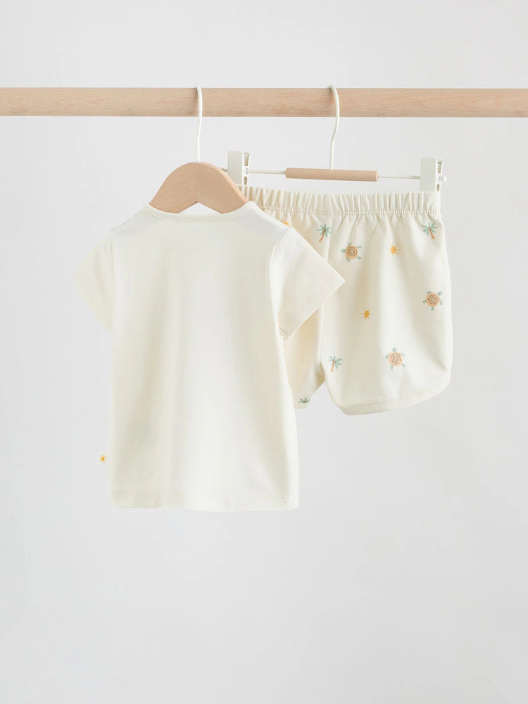 |BabyBoy| Conjunto De Top e Shorts Cream My First Holiday Para bebês (0-18 meses)