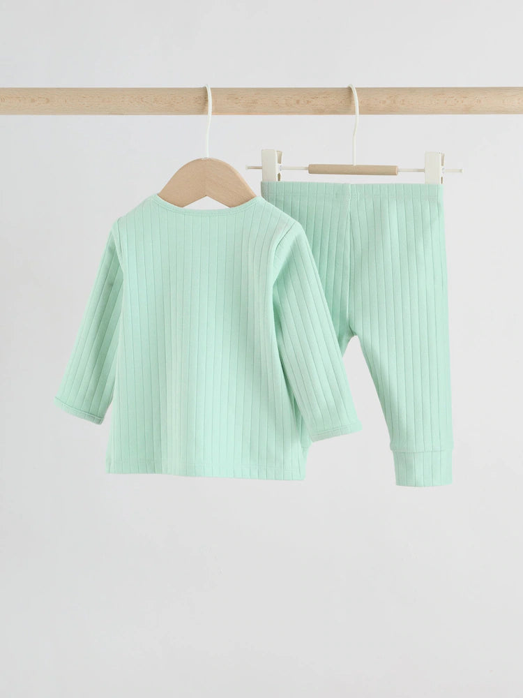 |BabyBoy| Conjunto Infantil Verde Sálvia "Olá Mundo" Com Blusa e Calça Legging (0-18 meses)
