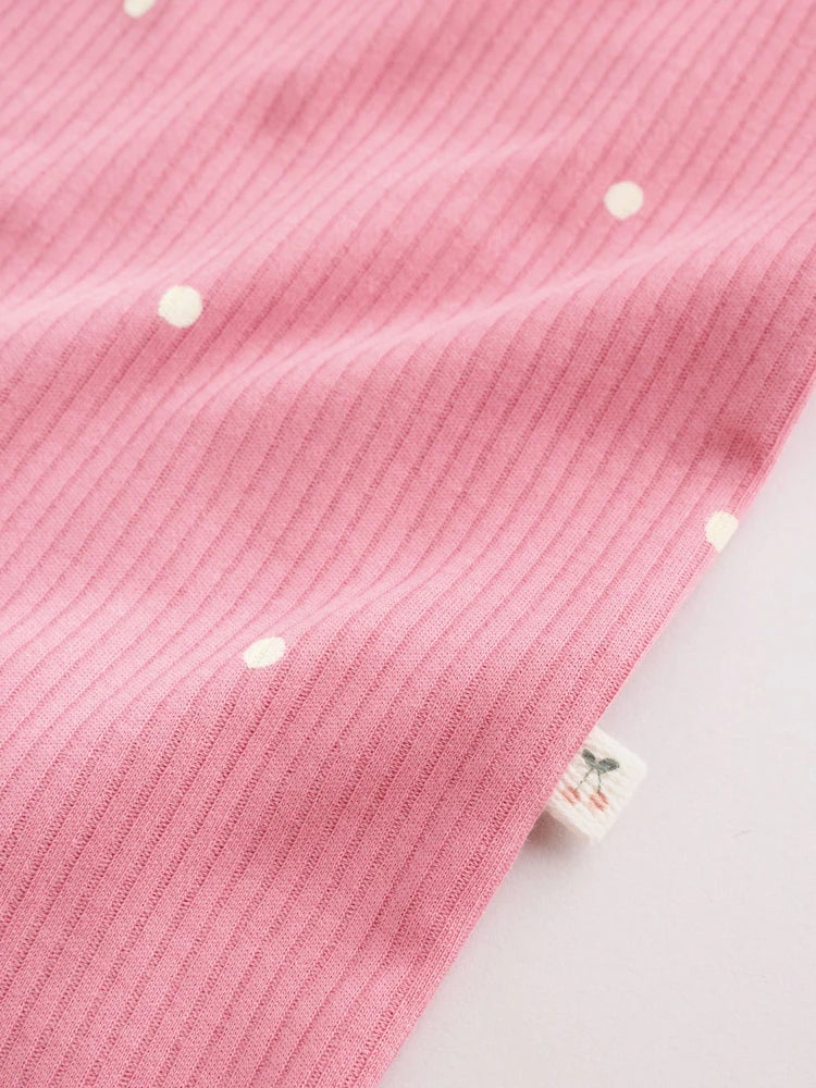 |BabyGirl| Kit Com 4 Macacões De Bebê Com Estampa De Cereja Rosa e Zíper Bidirecional (0 a 3 anos)