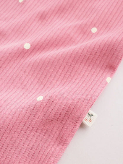 |BabyGirl| Kit Com 4 Macacões De Bebê Com Estampa De Cereja Rosa e Zíper Bidirecional (0 a 3 anos)