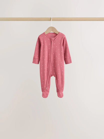 |BabyGirl| Kit Com 7 Macacões de Bebê Rosa com Estampa de Cereja (0 meses a 3 anos)
