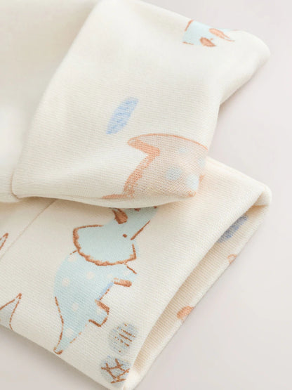 |BabyBoy| Kit com 3 Macacões de Bebê Unissex com Estampa de Dinossauro e Zíper Bidirecional (0 a 2 anos)