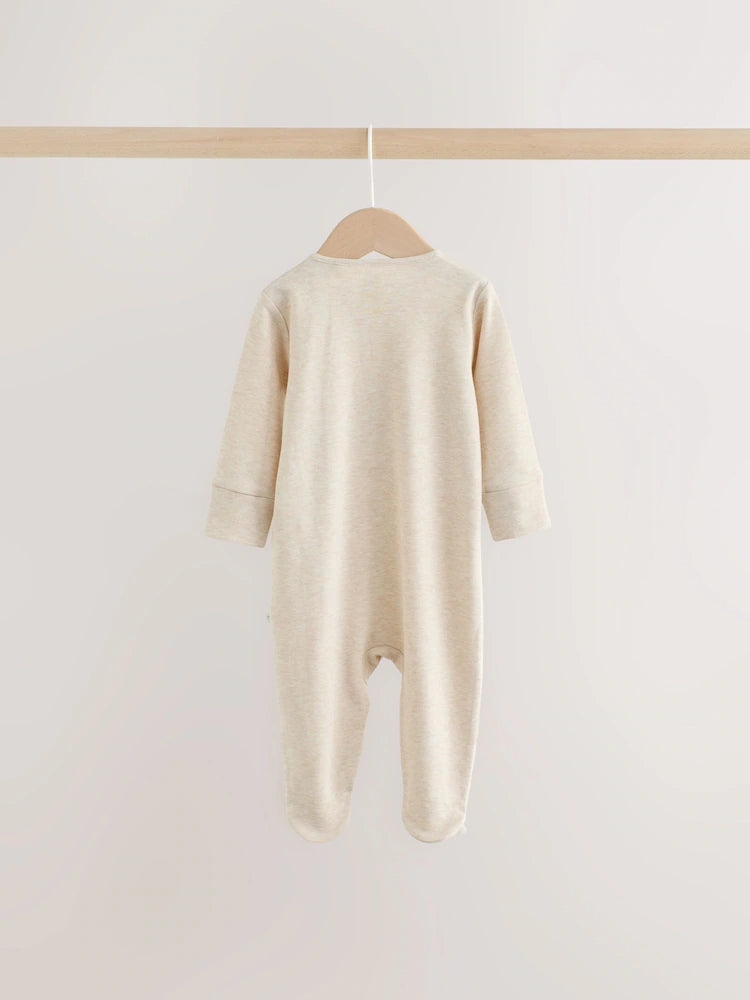 |BabyBoy| Kit com 3 Macacões de Bebê Unissex com Estampa de Dinossauro e Zíper Bidirecional (0 a 2 anos)