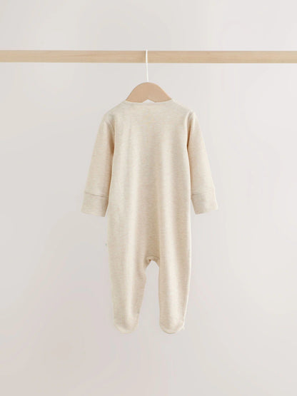 |BabyBoy| Kit com 3 Macacões de Bebê Unissex com Estampa de Dinossauro e Zíper Bidirecional (0 a 2 anos)