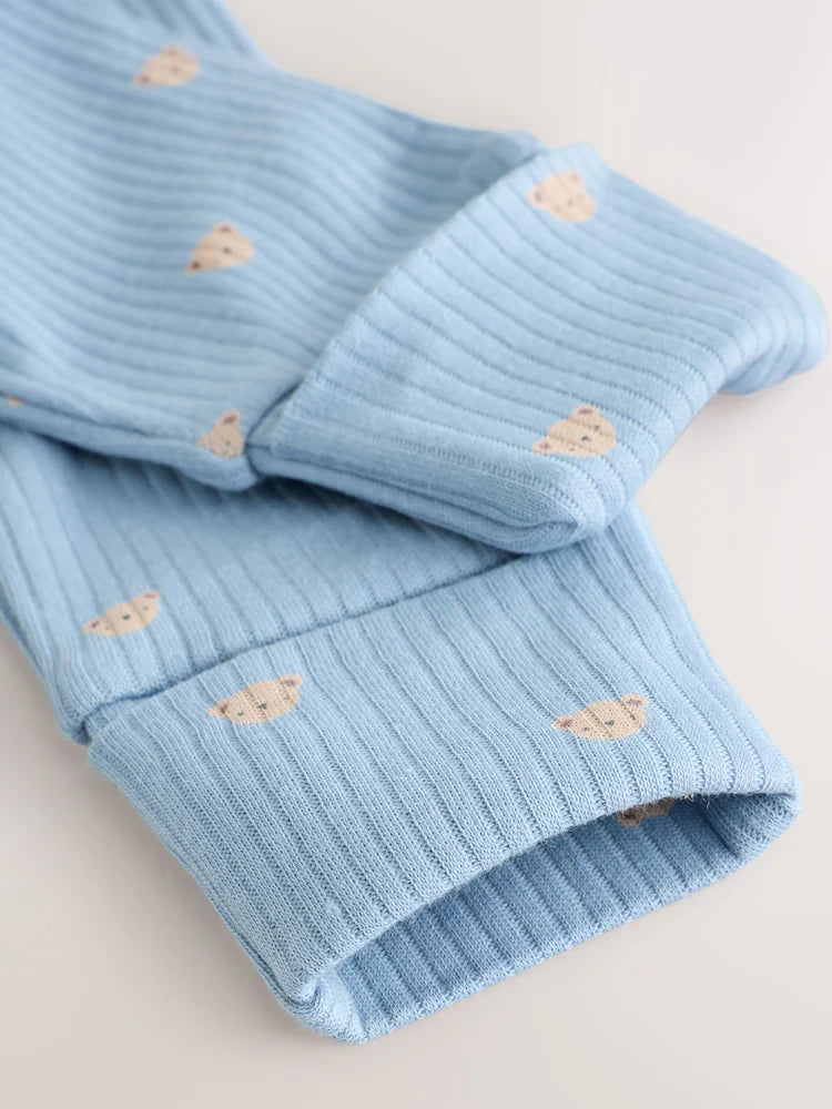 |BabyBoy| Kit com 7 Macacões de Bebê (Neutros/Urso Marrom) com Zíper Bidirecional (0 meses a 2 anos)