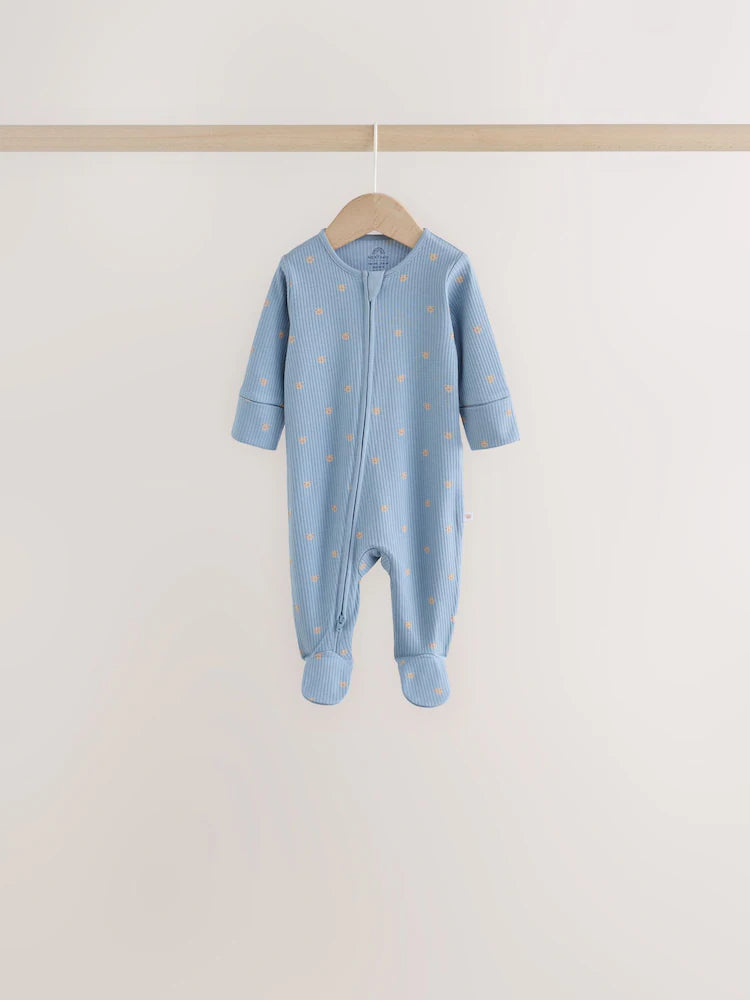|BabyBoy| Kit com 7 Macacões de Bebê (Neutros/Urso Marrom) com Zíper Bidirecional (0 meses a 2 anos)