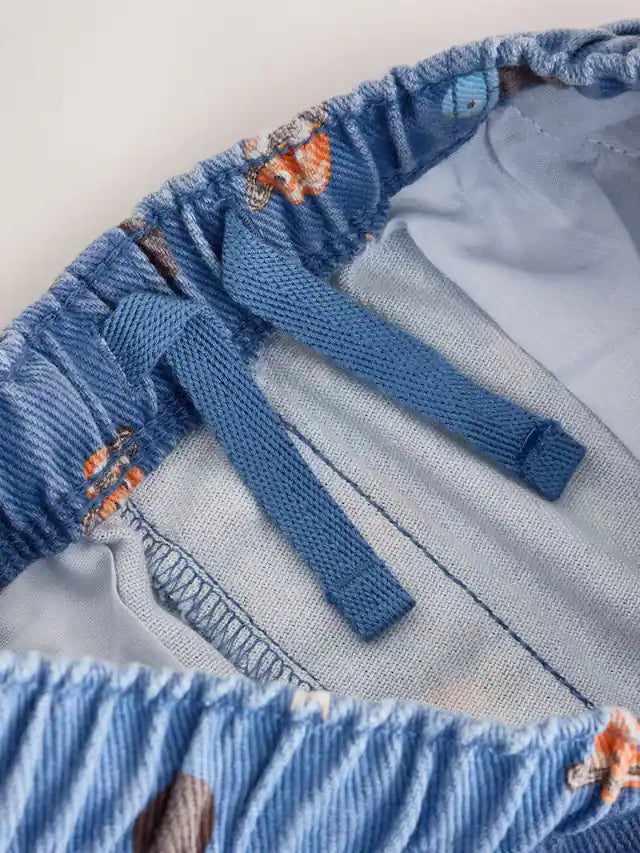 |Girl| Calça Pantalona Azul Blue Space (3 meses a 7 anos)