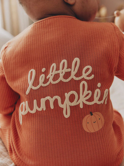 |BabyBoy| Macacão De Bebê Laranja Com Zíper Bidirecional (0 meses a 3 anos)