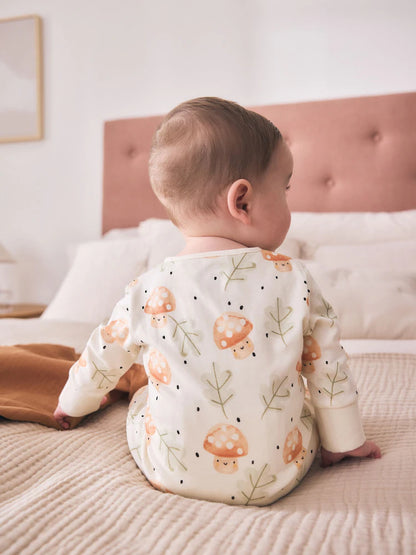 |BabyGirl| Pacote com 3 Macacões de Bebê Neutros com Zíper Bidirecional (0 meses a 3 anos)