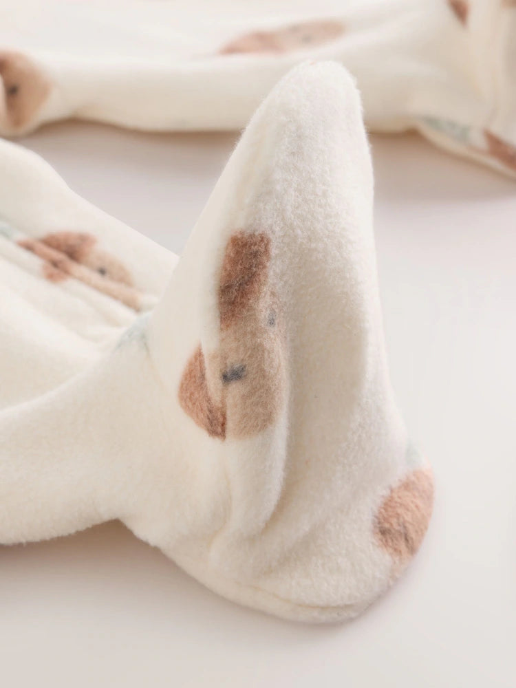 |BabyBoy| Kit com 2 Macacões de Bebê em Microfleece Verde-Sálvia com Zíper Bidirecional