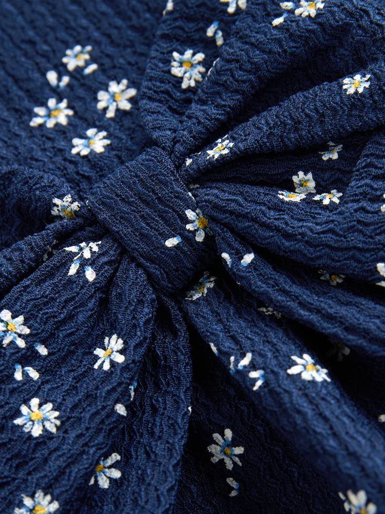 |Girl| Vestido De Verão Azul-Marinho Com Camadas (3 meses a 7 anos)