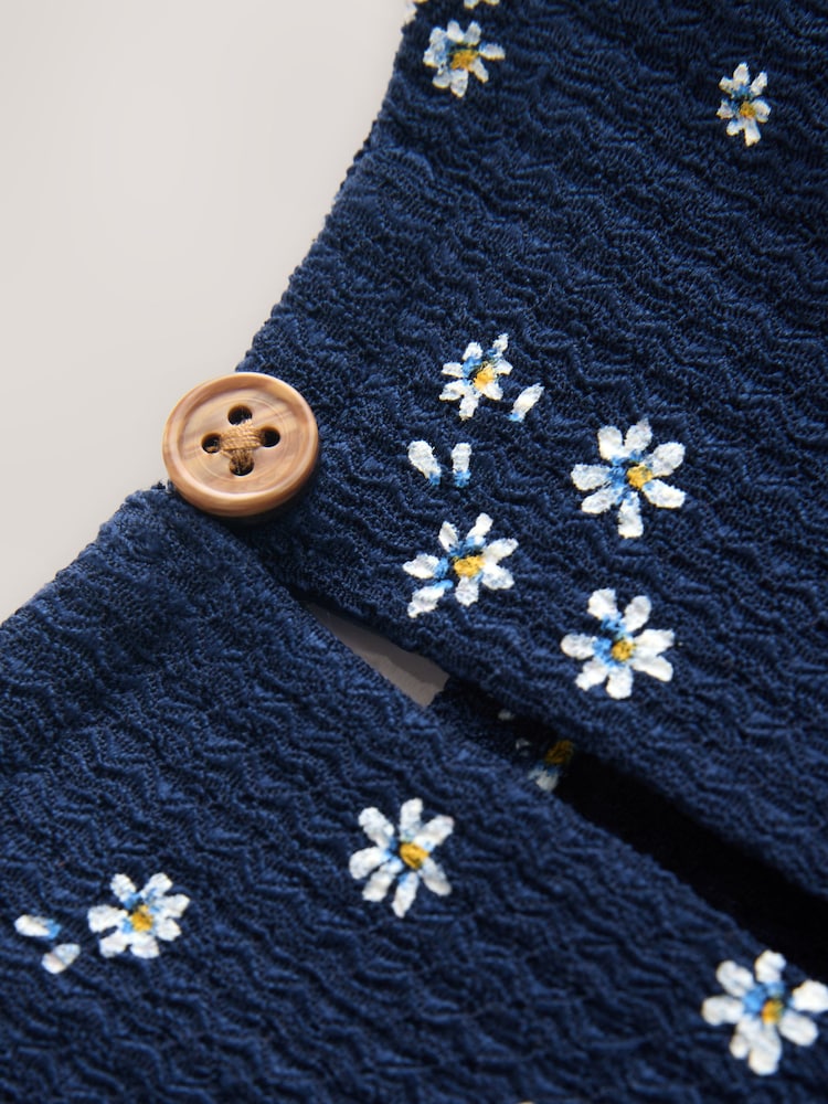 |Girl| Vestido De Verão Azul-Marinho Com Camadas (3 meses a 7 anos)
