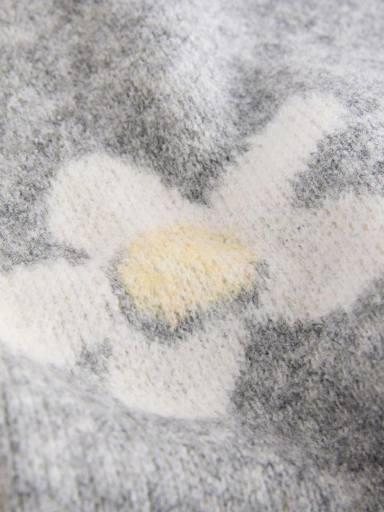 |Girl| Conjunto De Blusa e Calça Cinza Com Estampa De Margaridas (3 meses a 7 anos)