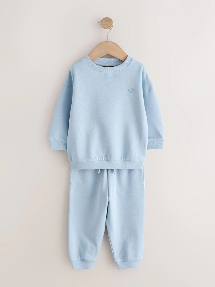 |Boy| Conjunto De 6 Peças Com Blusão De Moletom e Calça Jogger Azul (3 meses a 7 anos)