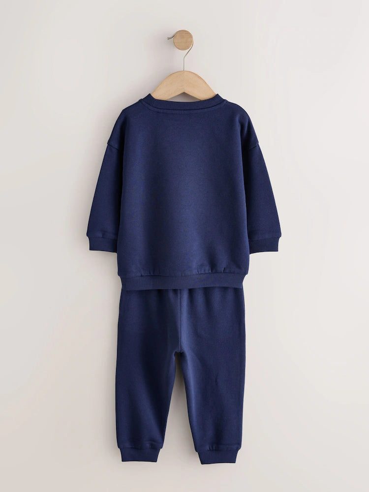 |Boy| Conjunto De 6 Peças Com Blusão De Moletom e Calça Jogger Azul (3 meses a 7 anos)