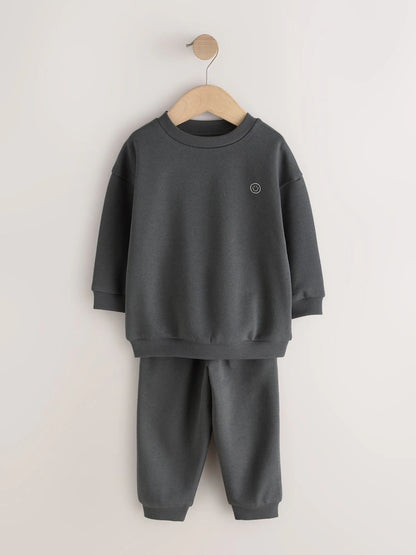 |Boy| Conjunto De 6 Peças De Moletom Em Tons Neutros (blusa e calça jogger) – tamanhos de 3 meses a 7 anos