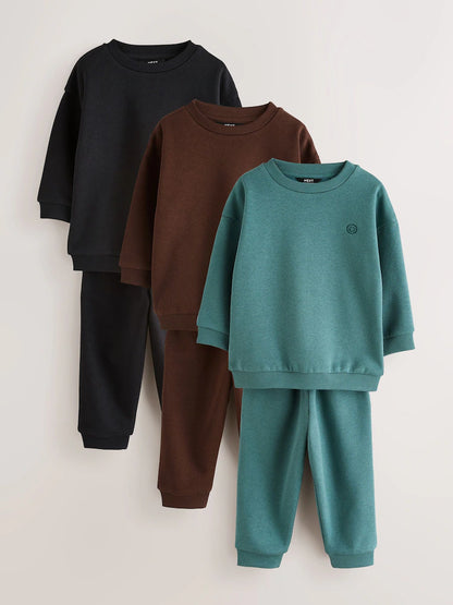|Boy| Conjunto de 6 peças de moletom (blusa e calça jogger) nas cores verde e azul (3 meses a 7 anos)