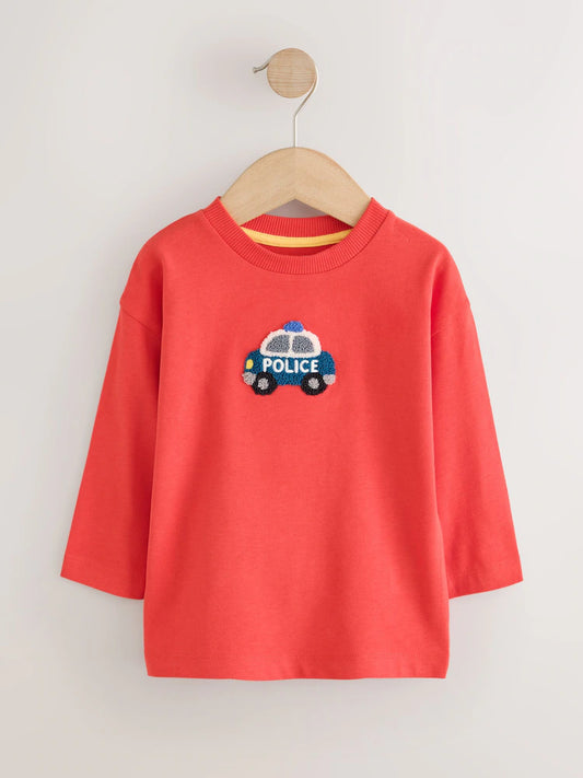 |Boy| Kit com 3 Camisetas de Manga Longa com Aplicação de Veículos Coloridos (3 meses a 7 anos)