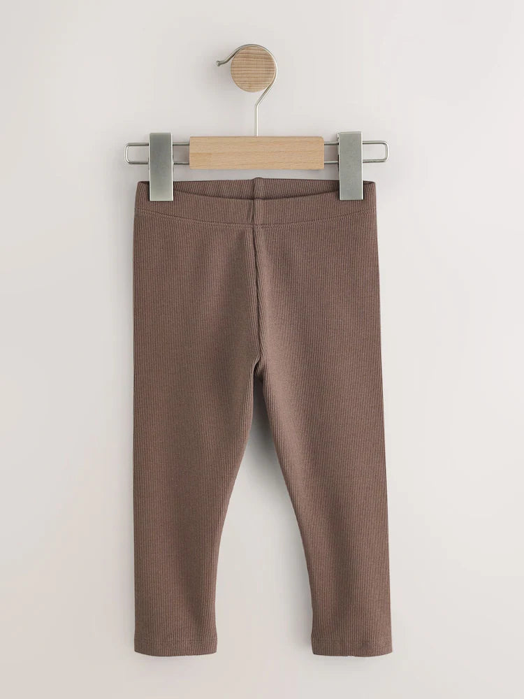 |Girl| Kit com 5 Leggings Caneladas Azul/Verde (3 meses a 7 anos)