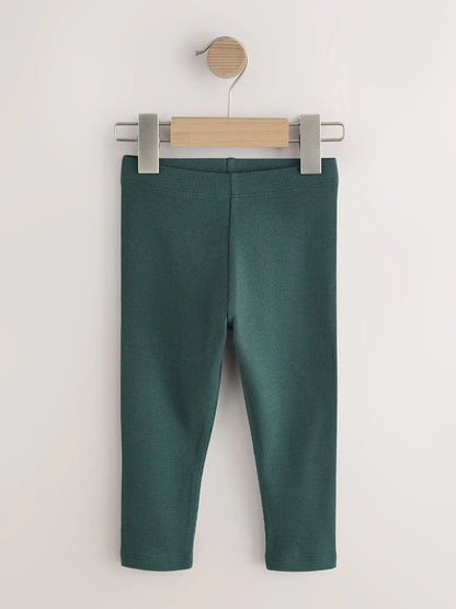 |Girl| Kit com 5 Leggings Caneladas Azul/Verde (3 meses a 7 anos)