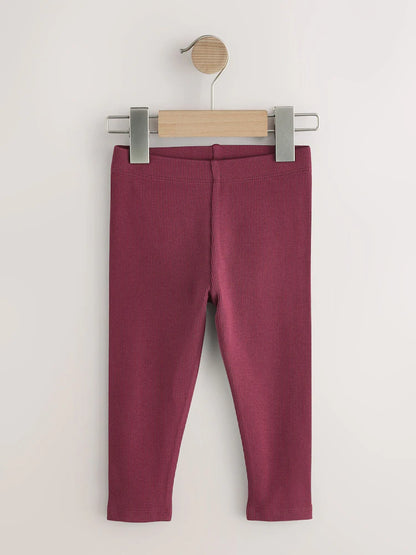 |Girl| Kit com 5 Leggings Caneladas Azul/Verde (3 meses a 7 anos)