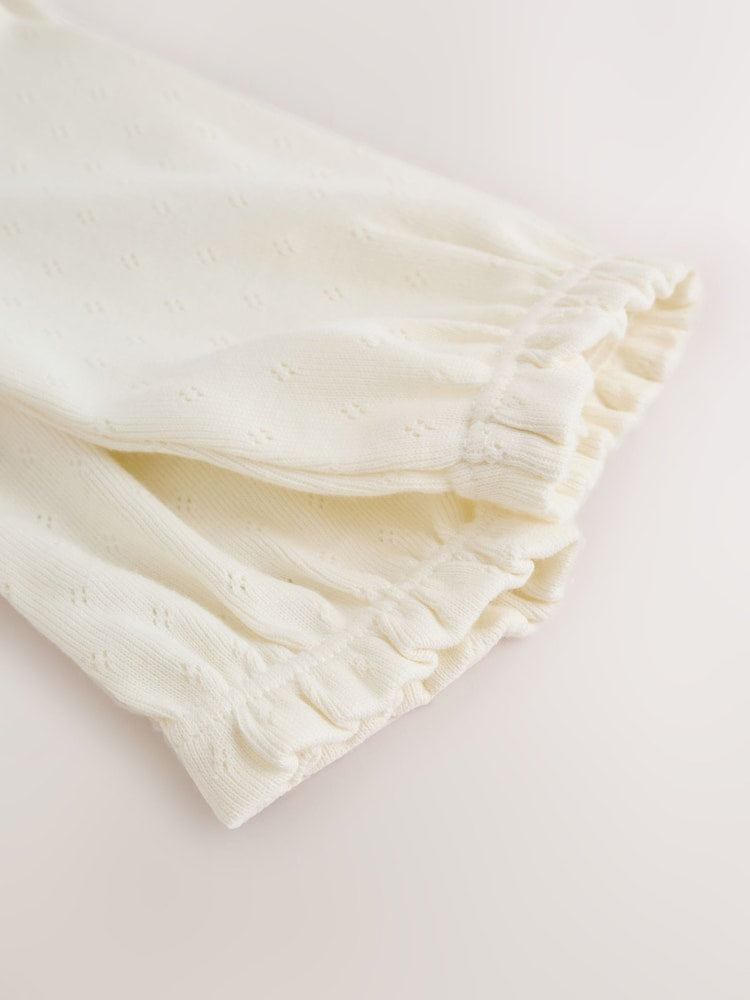 |BabyGirl| Conjunto De 2 Peças: Jardineira De Veludo Cotelê Fino (cor crua) Com Estampa De Coelhinho e Bodies De Manga Longa (0 meses a 2 anos)