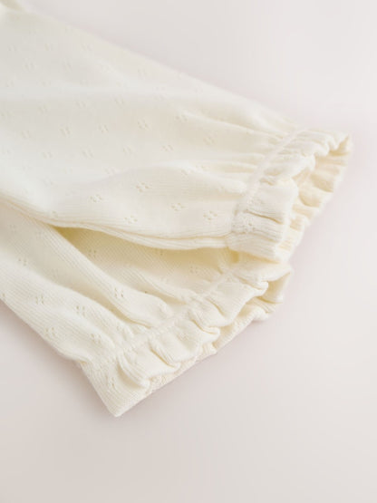 |BabyGirl| Conjunto De 2 Peças: Jardineira De Veludo Cotelê Fino (cor crua) Com Estampa De Coelhinho e Bodies De Manga Longa (0 meses a 2 anos)
