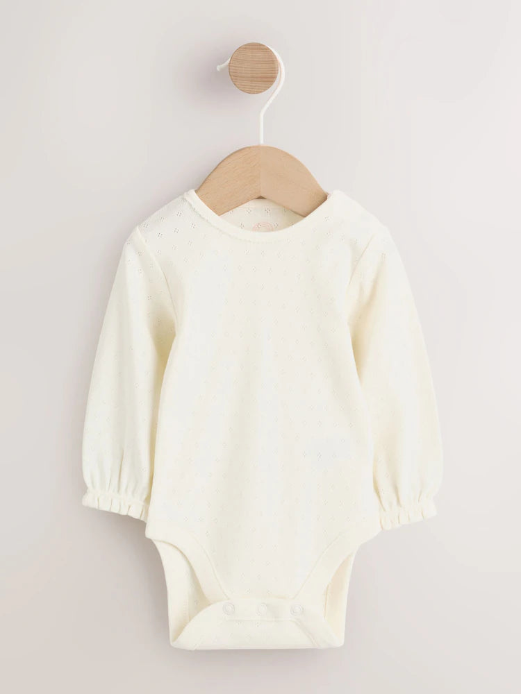 |BabyGirl| Conjunto De 2 Peças: Jardineira De Veludo Cotelê Fino (cor crua) Com Estampa De Coelhinho e Bodies De Manga Longa (0 meses a 2 anos)