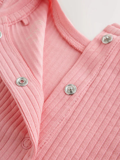 |BabyGirl| Conjunto De 2 Peças: Body e Jardineira De Tricô Na Cor Cru (0 meses a 2 anos)