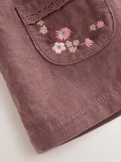 |BabyGirl| Conjunto De 3 Peças: Body Jardineira Floral Marrom-Chocolate e Meia-Calça (0 meses a 2 anos)