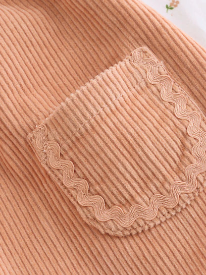 |BabyGirl| Conjunto De 2 Peças: Body e Jardineira De Veludo Cotelê (cor ferrugem) Para Bebês (0 meses a 2 anos)