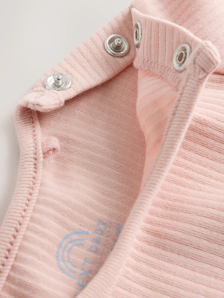 |BabyGirl| Conjunto De 3 Peças: Vestido Jardineira Jeans Com Estampa De Bolinhas, Body De manga longa e meia-calça (0 meses a 2 anos)